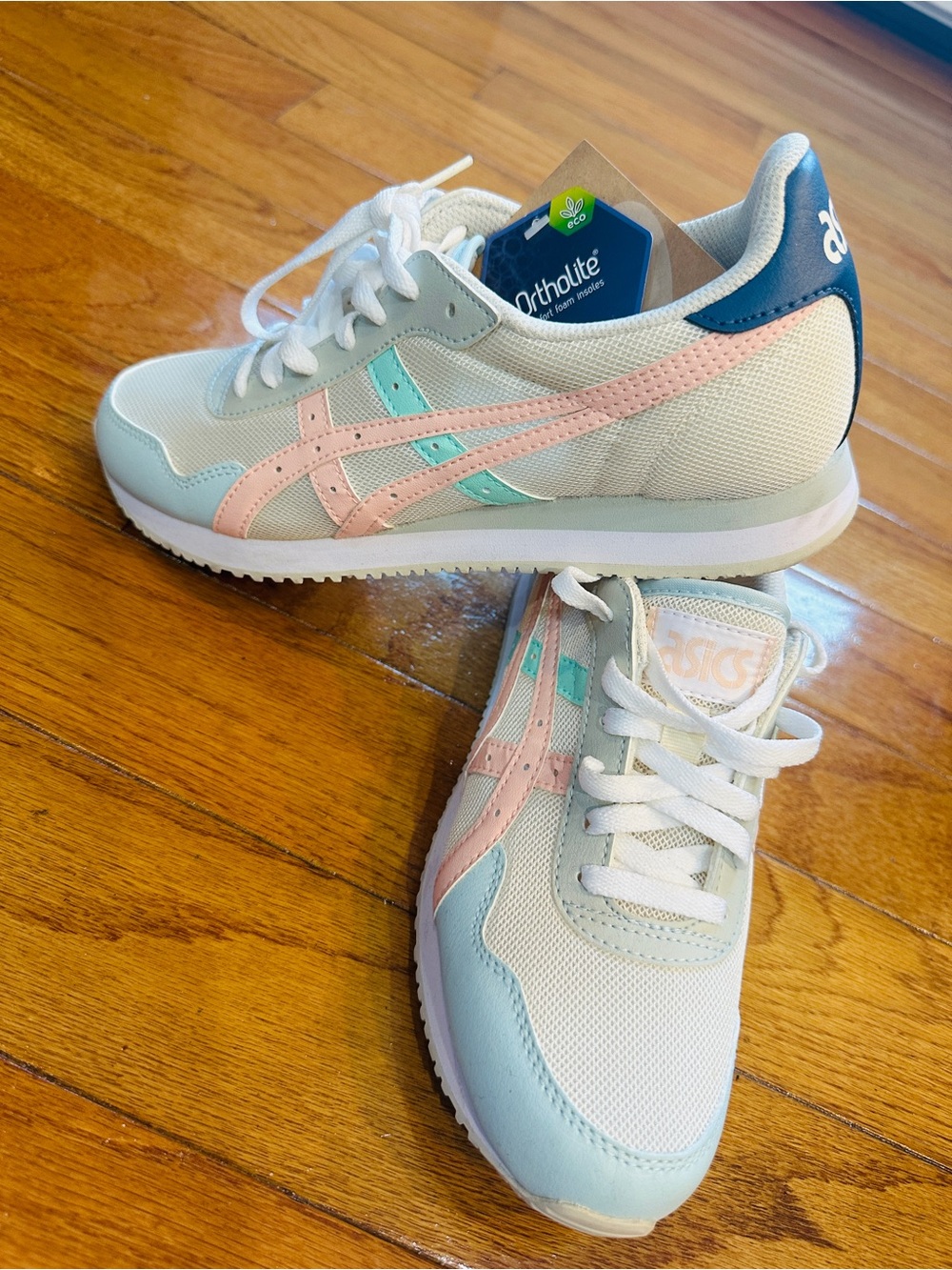 Onitsuka Tiger ASICS mesh Women’s Sneakers Cream Pink blue light green Size
